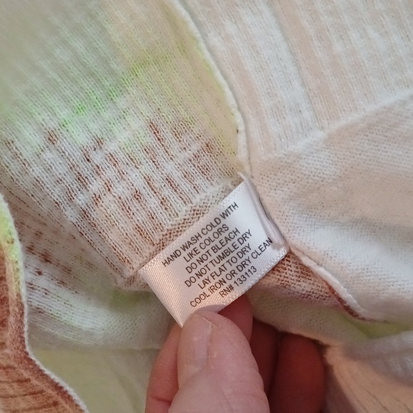 🔥🔥🔥Lisa Todd Psyched up tie dye stripe cotton sweater XS neon - Picture 11 of 12